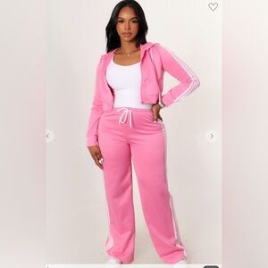 pink Women's Pants with White Trim